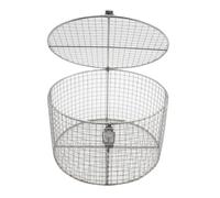 Cesta EsterilizacióN Redonda Acero Inoxidable 304 Con Tapa Bandejas MéDicas Cesta para Instrumentos Apertura Malla 10 Mm Adecuada para Laboratorios Hospitales 40x20cm