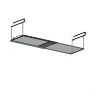 Cesta extensible para debajo del estante | Estante de almacenamiento ajustable con clips de 2,5 cm de grosor | Organizador de acero al carbono resistente para despensa | Lavandería | Zapatero | Negro