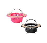 Cesta filtrante para fregadero, Colador for fregadero, colador for bañera, filtro de desagüe, cocina, malla for restos(Pink+black)