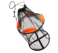 Cesta Flotante Plegable para Peces Malla de Nylon Negra | Estructura Colapsable Ligera y Fácil de Transportar, Piezas Flotantes Integradas, para Lago y Botes Pequeños
