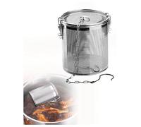 Cesta for infusor de especias, colador de malla de acero inoxidable con cadena, perforaciones de alta densidad(10 x 11 cm)
