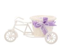Cesta Forma de Triciclo para Boda y Fiesta, Decorativa | Plástico Blanco, Ligera y Elegante, para Centros de Mesa, Regalos Pequeños y Macetas