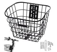 Cesta frontal para bicicleta, soporte extraíble para manillar de scooter, triciclo con diseño de fácil montaje y elegante cesta de almacenamiento para frutas, comestibles, viajes diarios, 13.4 x 10.6