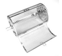 Cesta giratoria de acero inoxidable para barbacoa apta para uso en horno eléctrico, proporcionando un asado uniforme y una simple eliminación de alimentos