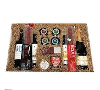❤️ Cesta gourmet con vino, aceite, cava, ibéricos y productos gourmet. Estuche Grande Regalos Empresa, Negocios, Empleados, Dádiva Navideña para Trabajadores.
