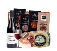 Cesta Gourmet Empresas - Loncheados Jamón de Cebo Ibérico 50% Chorizo y Salchichón 100% Bellota Lomo de Cebo Ibérico 50% Vino Tinto Habla de la Tierra Ibérico Premium de Extremadura CORAZON EXTREMEÑO