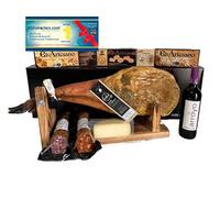 Cesta Gourmet Nº 8 Paleta de Cebo Iberica 1/2 Queso de Cabra Chorizo y Salchichon Iberico de Bellota Roble Ribera del Duero Pate Iberico de Caza de Perdiz/Ciervo con Boletus Lomos de Melva Canutera
