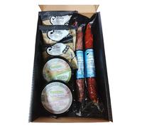 Cesta Gourmet Navidad a Elegir Chorizo y Salchichón Ibéricos + Paté Ibérico + Crema Jamón Curado + Pack 3 Picos de Pan | Caja Regalo Gourmet ((CAJA 3 - Con Pate Iberico))