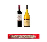 cesta gourmet Navidad para regalar 200 Monges Tinto Reserva y Adrianna Vineyard White Bones pack de 2 botellas y 1 embutido Joselito