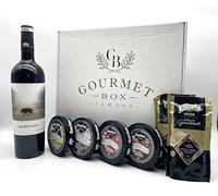 Cesta gourmet para regalar,Gourmet Box Vino de Toro, de Paté Jamón Ibérico - Paté Aceituna Negra - Paté de Ibérico al Pedro Ximénez -Crema de Queso de Cabra fundido (Madremiia)