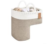 Cesta grande para escaleras en forma de L, de lino, organizador de escaleras alfombrado de lino tejido con asas de transporte, cesta de almacenamiento plegable para libros, lavandería, escalera (A)