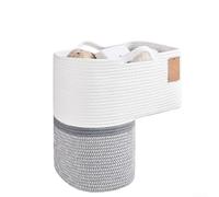 Cesta grande para escaleras en forma de L, organizador de escalera de lino tejido con asas de transporte, cesta de almacenamiento plegable para libros, lavandería, escalera (C)