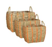 Cesta indy seagrass 38cm naranja marca conforama