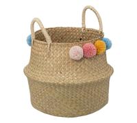 Cesta infantil 'Bulda' con pompones Ø33cm