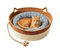 Cesta Instinto Gato Cama Trenzada a Mano de Cuerda de Algodón Natural