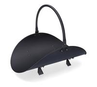 CESTA LEÑERO METÁLICA, NEGRA, 48 x 35 x 38 cm