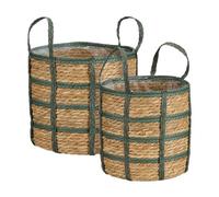 Cesta leora verde 29cm diametro marca mica decorations