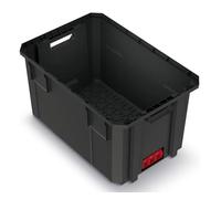 Caja de transporte para herramientas, caja modular, capacidad de carga de hasta 50 kg, plástico, color negro, 544 x 362 x 300 mm