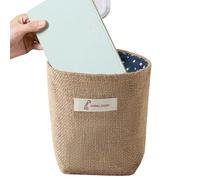 Cesta montada en la pared - Cestas para organizar, cestas de cocina, almacenamiento de cesta de pared, bolsa de almacenamiento de lino de algodón, cesta de almacenamiento plegable para puerta de pared