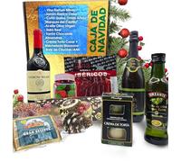 Cesta Navidad para Regalar XXL | Sobre Jamón Ibérico Cebo + Aceite de Oliva VE + Queso Curado Oveja + Vino Ramón Bilbao + Sidra Real + Crema Torta del Casar + Turrón Chocolate con Almendras + Chuches
