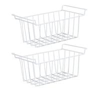 Cesta organizadora para congelador, 2 cestas apilables de alambre metálico para frigorífico, cestas organizadoras para despensa de cocina, estantería para armario, closet, etc. (L 45*W 24.5*H 20cm)