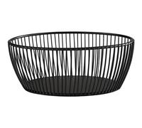 Cesta ovalada de rejilla APS "SVART", L: 20 cm, A: 15 cm x A: 8 cm, panera, frutera, verdulera, apilable, negra, apta para lavavajillas