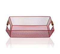 Cesta Pan Fruta Roja Metal - Casto Multiuso Alimentos 35x25 H 8 CM Versa