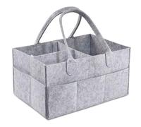 Cesta para Accesorios de Bebé, Cesta Organizadora Bebe, Cesta Cambiador Bebe, Organizador de Pañales, Pañalera Portátil con Compartimentos Ajustables, para Toallitas y Artículos de Bebés, Gris