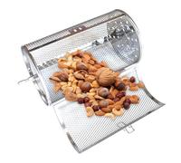 Cesta para asador - Tambor de acero inoxidable, barril giratorio para horno, horno multifuncional, jaula de malla resistente al calor para nueces, granos de café, barbacoa, cocina, hogar y cocina