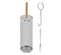 Cesta para barbacoa - Cesta para parrilla | Cesta para barbacoa | Cestas antiadherentes para parrilla al aire libre | Cesta para parrilla con asa para verduras, camarones, pollo asado, bis