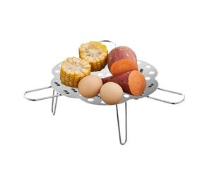 Cesta para cocinar al vapor, plegable de acero inoxidable con estante, cesta de vapor de metal para albóndigas, para el hogar, viajes, camping, restaurante, albóndigas, cacerolas de pescado