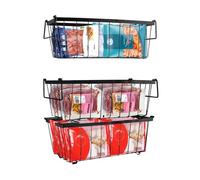 Cesta para Congelador de 3 piezas, Cestas Apilables para 5 a 7 Pies Cúbicos Congelador con Asas y Fondo Antideslizante, 37.2*18.8*14 cm Cesta Almacenamiento, Organizar Ingredientes Congelados (Negro)