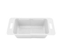 Cesta para congelador horizontal con asa |Contenedor de almacenamiento ajustable expandible para congeladores profundos |Se adapta a anchos de 15,7 a 20,5 pulgadas |Organizar (White)
