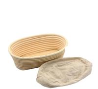 Cesta para fermentar pan, Tamaños múltiples del color de madera las cestas ovales la prueba pasta pan rota(25X15X8cm)