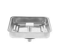 Cesta para fregadero de cocina, colador cuadrado, tapón de drenaje de acero inoxidable, 78 mm