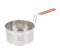 Cesta para Freidora, Cestas para Freír Redondas de Acero Inoxidable 304 con Asa Colador para Cocina Colador para Papas Fritas Patas de Pollo Aros de Cebolla Camarones (Mediano 18CM)