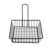 Cesta para freír de acero inoxidable con asa para patatas fritas, pepitas de pollo, patatas fritas, aros de cebolla y filete (cuadrado poco profundo)