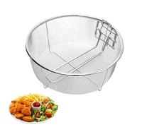 Cesta para freír, mango plegable de acero inoxidable, cesta para patatas fritas con mango desmontable, para servir hervir, colar, cocina, restaurante, cafetería, tienda, comida rápida, patas de pollo