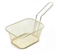 Cesta para freír patatas fritas Cesta metálica for patatas fritas, artículo de cocina multifuncional(Gold)