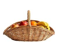 Cesta para fruta trenzada - Bandeja ovalada trenzada 37,01 x 23,01 x 5,99 cm | Con mango natural grande cesta para pan, para frutas y verduras alimentos productos servicio picnic cocina recogida