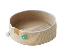 Cesta para gatos Cama | Cesta de dormir trenzada de tamaño mediano para gatos | Muebles rascadores para razas pequeñas y grandes para descansar, jugar, dormir en interiores, alféizar de la ventana del