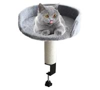 Cesta para gatos de oficina - Hamaca de ahorro de espacio de rotación de 360° para oficina | Cama de mesa con pinza ajustable con cojín suave de felpa | Estructura de escalada interior para todas las