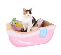 Cesta para gatos genérica - con rascador, cama para gatos tranquilizante en forma de perro, para cachorros, animales, decoración, hogar, salón, balcón, apartamento dormitorio sueño juego