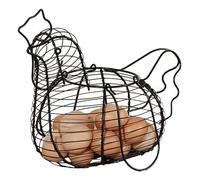Cesta para huevos de alambre metálico 26,5x34x22 cm - Cesta para gallinas multifunción para huevos, frutas, comida | Práctica de almacenamiento decoración de la sala de estar del hogar de la coc
