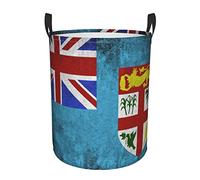 Cesta para la colada, cesta de almacenamiento de ropa sucia para dormitorio, baño, cesta de lavandería con asas de bandera gloriosa de Fiji retro