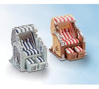 Cesta para la playa (3,5 x 3,5 cm), color blanco y azul