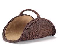 Cesta para leña de mimbre con juego de yute (700 x 280 x 500 mm)