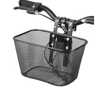Cesta para manillar de bicicleta, revestimiento a prueba de óxido, 26 x 17 x 15,5 cm, portador frontal de ciclismo, caja de transporte de frutas para mascotas, contenedor de bicicleta de acero