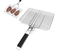 Cesta para parrilla - Cesta para parrilala de pescado de 19,69 pulgadas, cestas antiadherentes para parilla de barbacoa para exteriores, rejilla para cocinar de acero inoxidable | Accesorios para