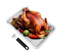 Cesta para parrilla | Juego de cesta para parrilla - Base plana rectangular de acero inoxidable para barbacoa, diseño seguro con mango para gambas, pescado y verduras - Ideal para picnic y playa